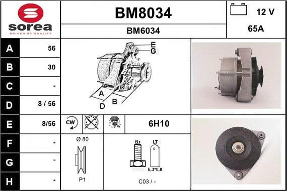 SNRA BM8034 - Ģenerators autodraugiem.lv