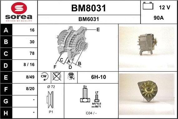 SNRA BM8031 - Ģenerators autodraugiem.lv