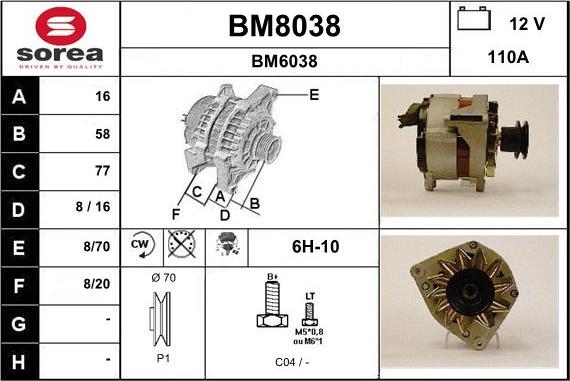 SNRA BM8038 - Ģenerators autodraugiem.lv
