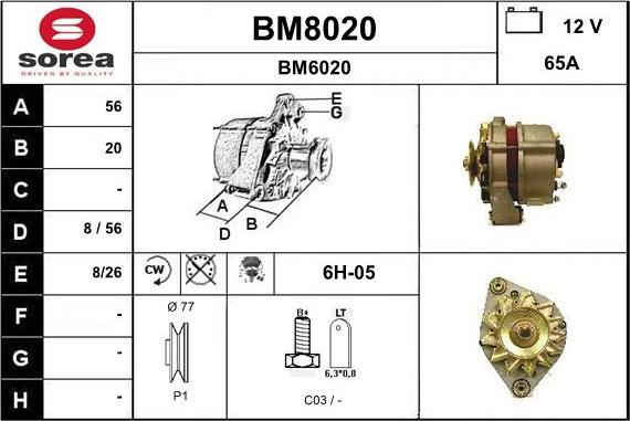 SNRA BM8020 - Ģenerators autodraugiem.lv