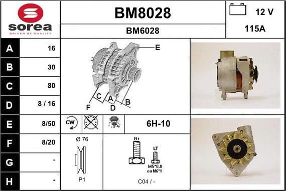 SNRA BM8028 - Ģenerators autodraugiem.lv