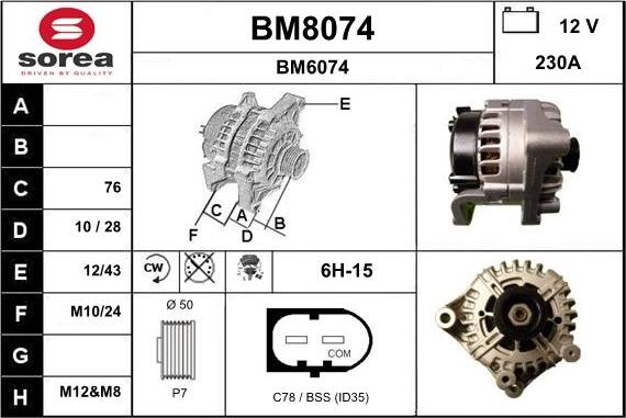 SNRA BM8074 - Ģenerators autodraugiem.lv