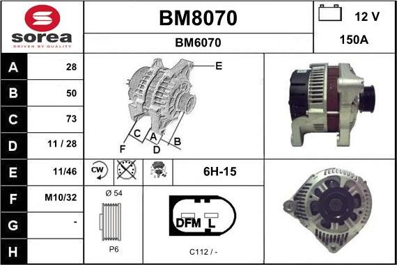 SNRA BM8070 - Ģenerators autodraugiem.lv