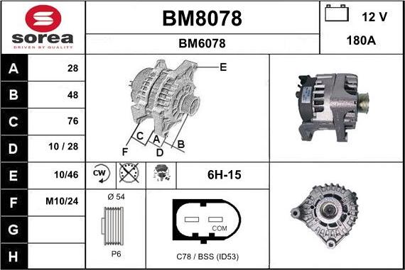 SNRA BM8078 - Ģenerators autodraugiem.lv