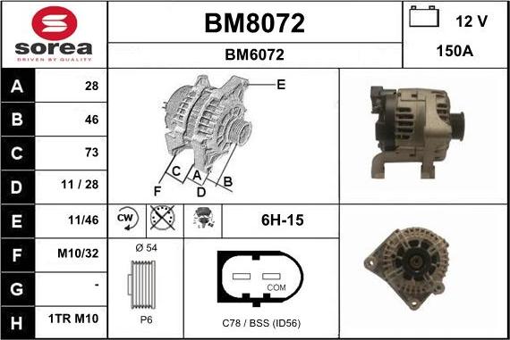 SNRA BM8072 - Ģenerators autodraugiem.lv