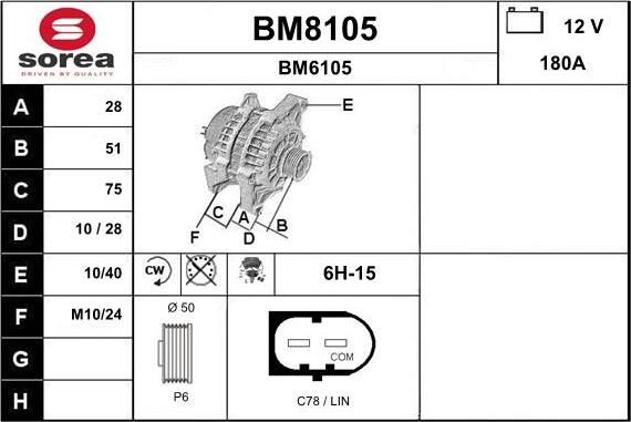 SNRA BM8105 - Ģenerators autodraugiem.lv