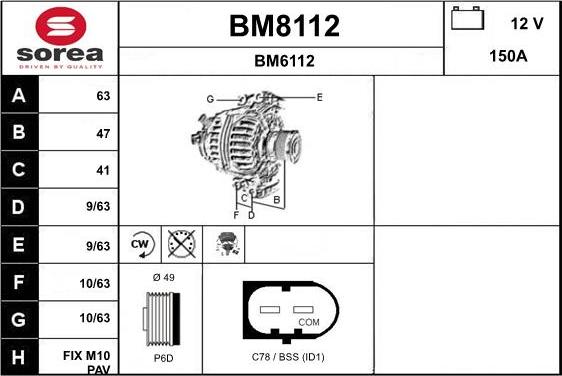 SNRA BM8112 - Ģenerators autodraugiem.lv