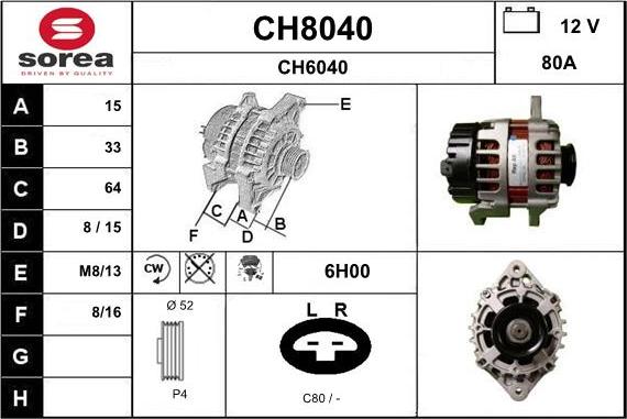 SNRA CH8040 - Ģenerators autodraugiem.lv