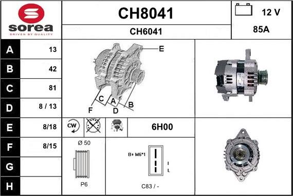 SNRA CH8041 - Ģenerators autodraugiem.lv