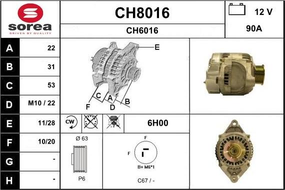 SNRA CH8016 - Ģenerators autodraugiem.lv