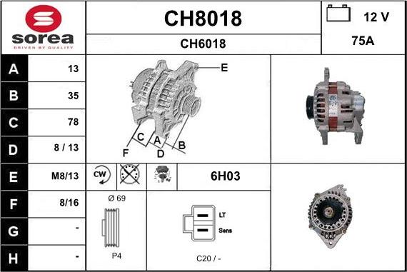 SNRA CH8018 - Ģenerators autodraugiem.lv