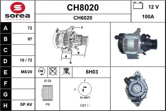 SNRA CH8020 - Ģenerators autodraugiem.lv