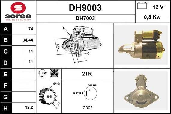 SNRA DH9003 - Starteris autodraugiem.lv