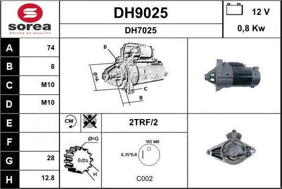 SNRA DH9025 - Starteris autodraugiem.lv