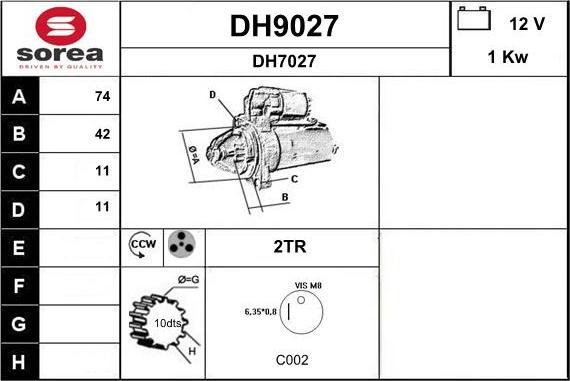 SNRA DH9027 - Starteris autodraugiem.lv