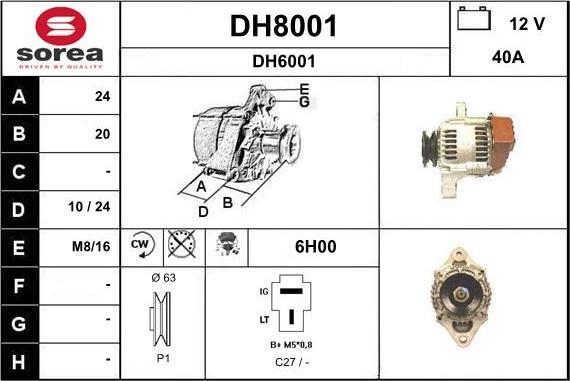 SNRA DH8001 - Ģenerators autodraugiem.lv