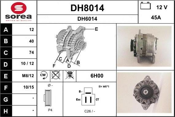 SNRA DH8014 - Ģenerators autodraugiem.lv