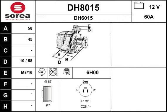 SNRA DH8015 - Ģenerators autodraugiem.lv