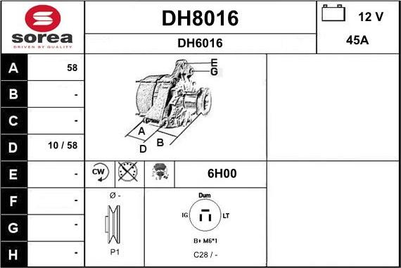 SNRA DH8016 - Ģenerators autodraugiem.lv