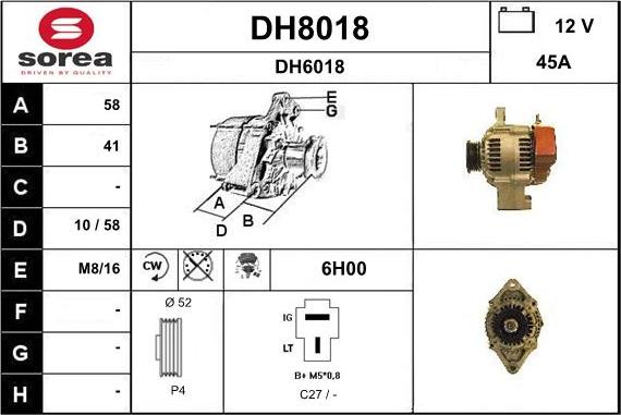 SNRA DH8018 - Ģenerators autodraugiem.lv