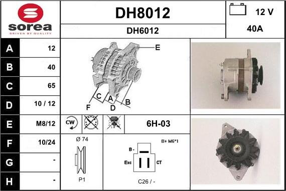 SNRA DH8012 - Ģenerators autodraugiem.lv