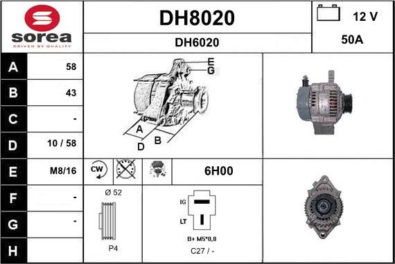 SNRA DH8020 - Ģenerators autodraugiem.lv
