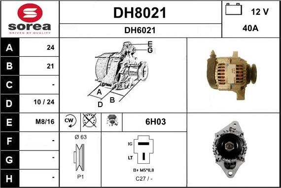 SNRA DH8021 - Ģenerators autodraugiem.lv