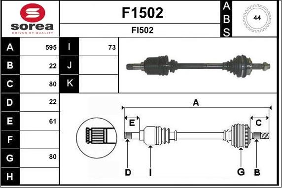 SNRA F1502 - Piedziņas vārpsta autodraugiem.lv