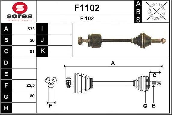 SNRA F1102 - Piedziņas vārpsta autodraugiem.lv