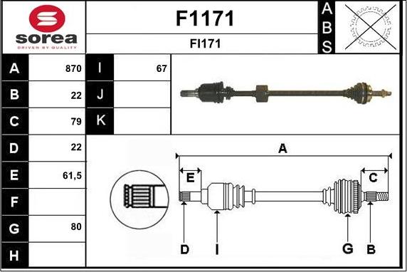 SNRA F1171 - Piedziņas vārpsta autodraugiem.lv