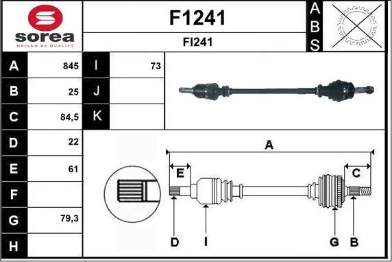 SNRA F1241 - Piedziņas vārpsta autodraugiem.lv