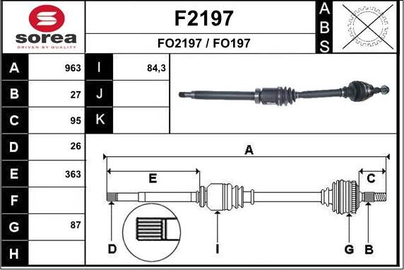 SNRA F2197 - Piedziņas vārpsta autodraugiem.lv