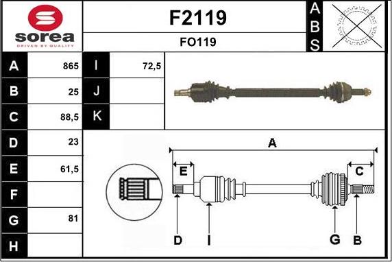 SNRA F2119 - Piedziņas vārpsta autodraugiem.lv