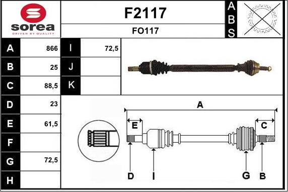 SNRA F2117 - Piedziņas vārpsta autodraugiem.lv