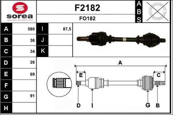 SNRA F2182 - Piedziņas vārpsta autodraugiem.lv