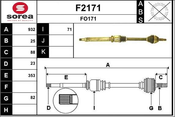 SNRA F2171 - Piedziņas vārpsta autodraugiem.lv