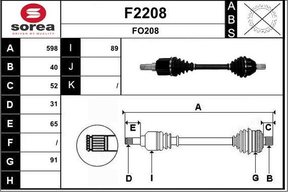 SNRA F2208 - Piedziņas vārpsta autodraugiem.lv