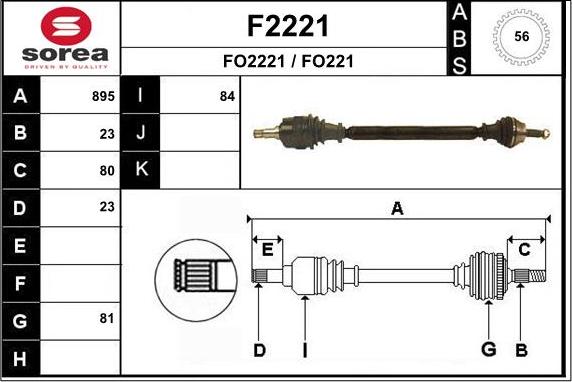 SNRA F2221 - Piedziņas vārpsta autodraugiem.lv