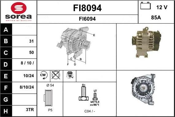 SNRA FI8094 - Ģenerators autodraugiem.lv