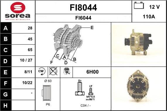 SNRA FI8044 - Ģenerators autodraugiem.lv