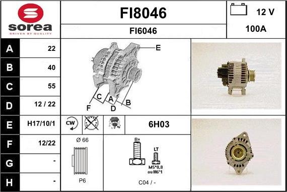 SNRA FI8046 - Ģenerators autodraugiem.lv