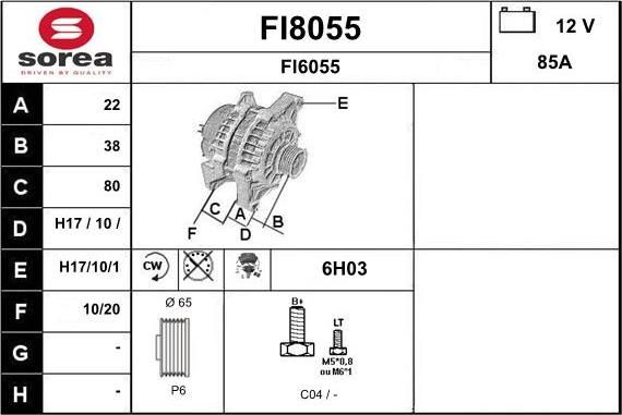 SNRA FI8055 - Ģenerators autodraugiem.lv