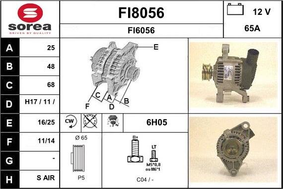 SNRA FI8056 - Ģenerators autodraugiem.lv