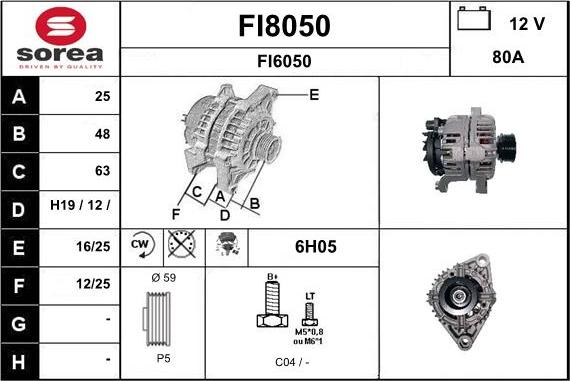 SNRA FI8050 - Ģenerators autodraugiem.lv