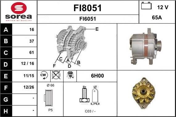 SNRA FI8051 - Ģenerators autodraugiem.lv