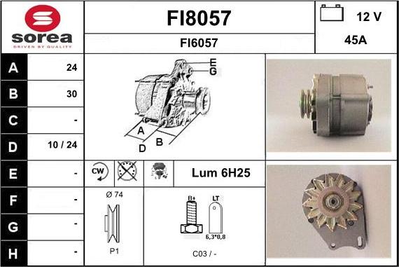 SNRA FI8057 - Ģenerators autodraugiem.lv