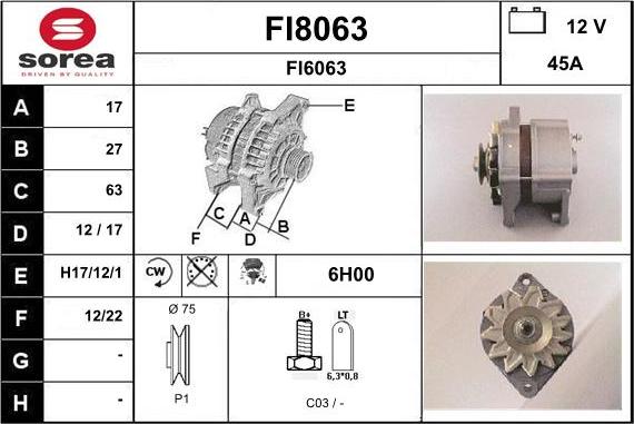 SNRA FI8063 - Ģenerators autodraugiem.lv