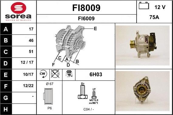 SNRA FI8009 - Ģenerators autodraugiem.lv