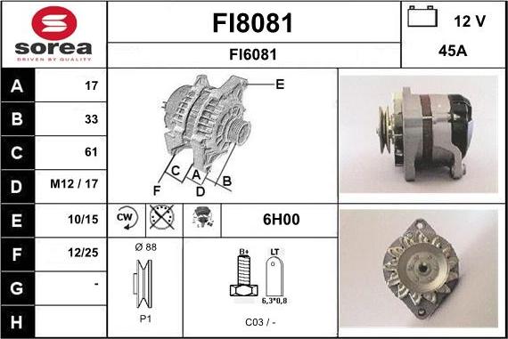 SNRA FI8081 - Ģenerators autodraugiem.lv
