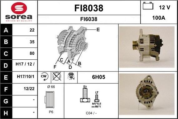 SNRA FI8038 - Ģenerators autodraugiem.lv